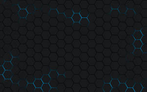 Glowing Blue Light Hexagon In Black Wallpaper