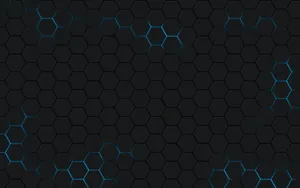 Glowing Blue Light Hexagon In Black Wallpaper