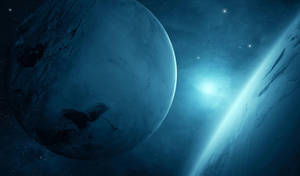 Glowing Blue Planet Wallpaper