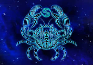 Glowing Cancer Zodiac Sign Wallpaper