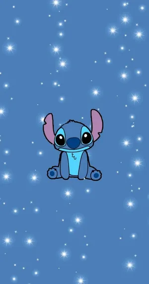 Glowing Cute Stitch Wallpaper