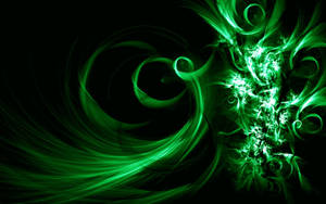 Glowing Green Spiral Abstract Wallpaper