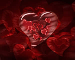 Glowing Hearts Artwork Wallpaper