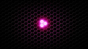 Glowing Hot Pink Hexagon Wallpaper