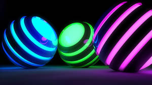 Glowing Neon Balls Wallpaper