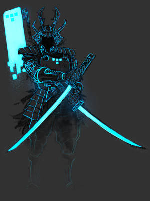 Glowing Samurai Art Wallpaper