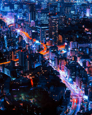 Glowing Tokyo City At Night Panorama Wallpaper