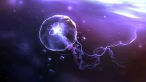 Glowing Violet Jellyfish Wallpaper