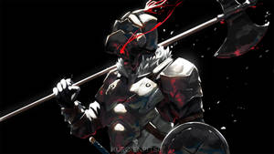 Goblin Slayer Prepared To Battle With His Mighty Dane Axe Wallpaper