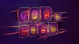 God Is Good Purple Sparkling Lights Wallpaper