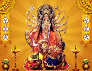 Goddess Durga Multi Armed Form Wallpaper