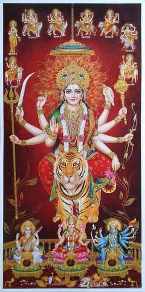 Goddess Durgaandthe Nine Forms Wallpaper