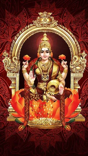 Goddess_ Mahalakshmi_ Traditional_ Artwork Wallpaper