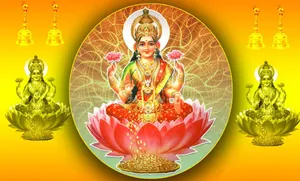 Goddess Mahalakshmion Lotus Wallpaper