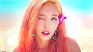 Goddess Taeyeon Winking Wallpaper