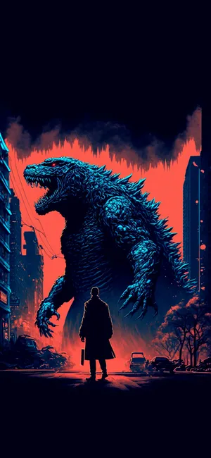 Godzilla Rampagei Phone Wallpaper Wallpaper