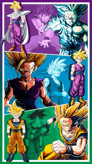 Gohan Super Saiyan 2 Collage Art Wallpaper