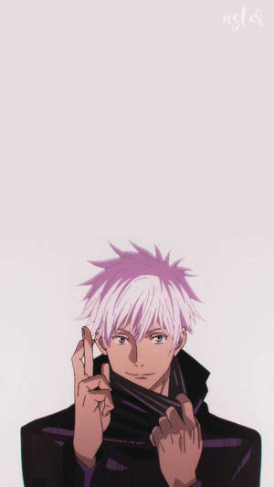 Gojo Sataru With Pastel Pink Hair Wallpaper