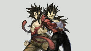 Goke And Vegata In Super Saiyan 4 Forms Wallpaper