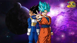 Goku And Vegeta Await Their Next Battle Wallpaper