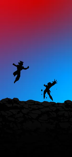 Goku And Vegeta: Two Powerhouses Teaming Up On Your Iphone Wallpaper