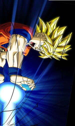 Goku Cracked Screen Wallpaper