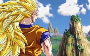 Goku In Super Saiyan 3 Form In Full Power Wallpaper
