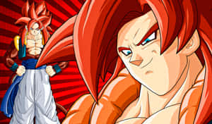 Goku In Super Saiyan 4 Form Unleashes Raw Power Wallpaper