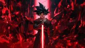 Goku Red Aura Power Up Wallpaper