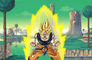 Goku Super Saiyan In Fight Wallpaper