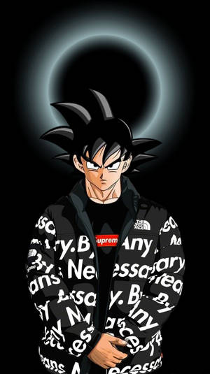 Goku Swag For The Supreme Brand Wallpaper