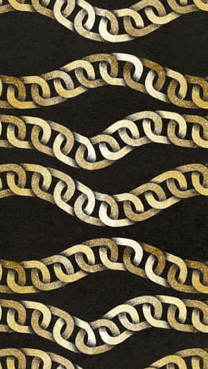 Gold And Black Chain Pattern Wallpaper