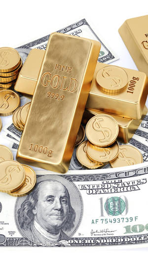 Gold And Money Iphone Wallpaper