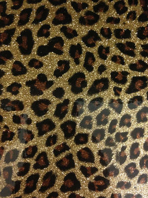 Gold Brown Glittery Leopard Print Wallpaper