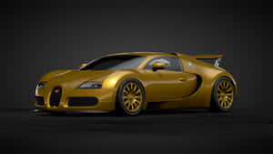 Gold Bugatti Veyron Car Black Wallpaper