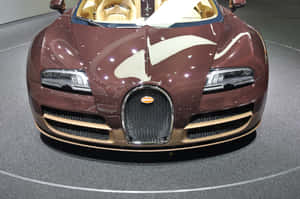 Gold Bugatti Veyron Car Zoomed In Wallpaper