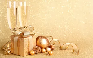 Gold Christmas Centerpiece Wallpaper