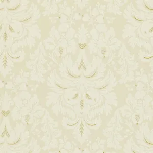 Gold Cream Floral Art Wallpaper