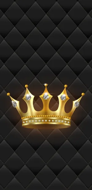 Gold Crown Quilted Queen Girly Wallpaper
