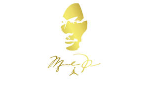 Gold Jordan Logo And Signature Wallpaper