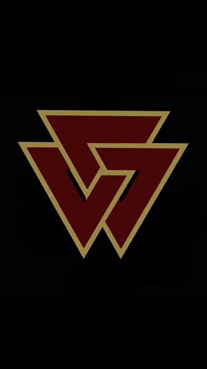 Gold-lined Red Triskelion Wallpaper