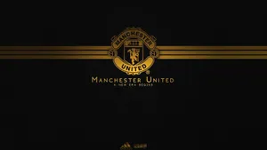 Gold Manchester United Logo Wallpaper