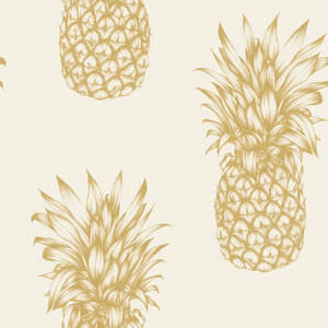 Gold Pineapple Pattern Wallpaper