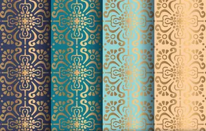 Gold Texture Patterns In Four Colors Wallpaper