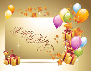 Gold Theme Happy Birthday Background Wallpaper