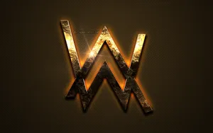 Golden Alan Walker Emblem Wallpaper