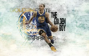 Golden Boy Warriors Basketball Artwork Wallpaper