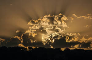 Golden Cloud Aesthetic With Sunlight Wallpaper