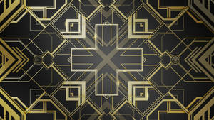 Golden Cross Art Deco Wallpaper