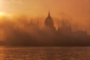 Golden Hour Buildings Smoke Hd Wallpaper